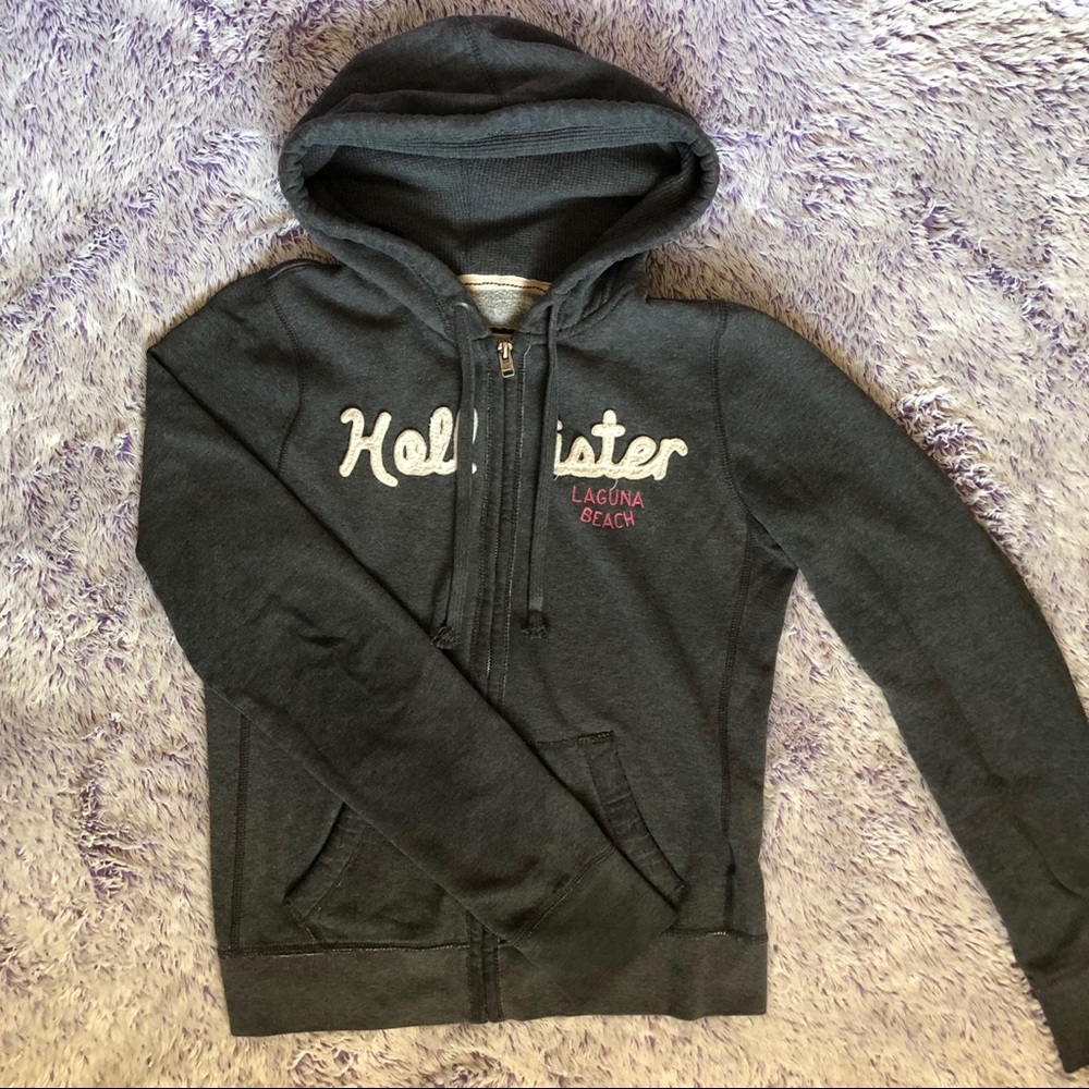 Gray Hollister zipper hoodie